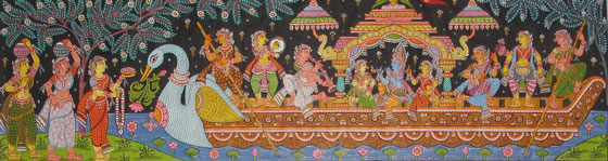 Lord Krishna enjoying with Gopis