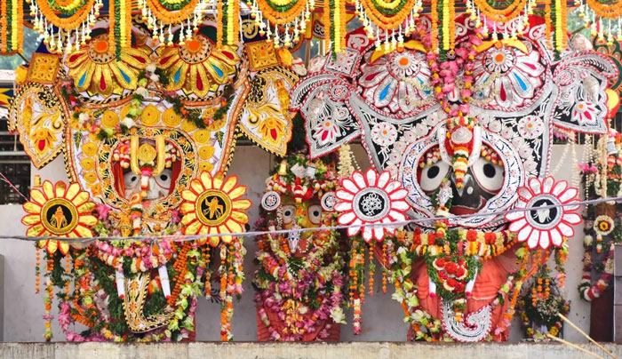 Lord Jagannath, Balabhadra and Subhadra in their elephant form (Hati Vesha)