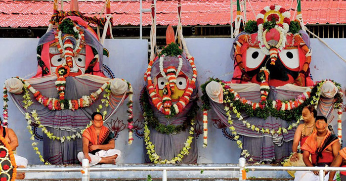 Three Deities on the Snana Mandap