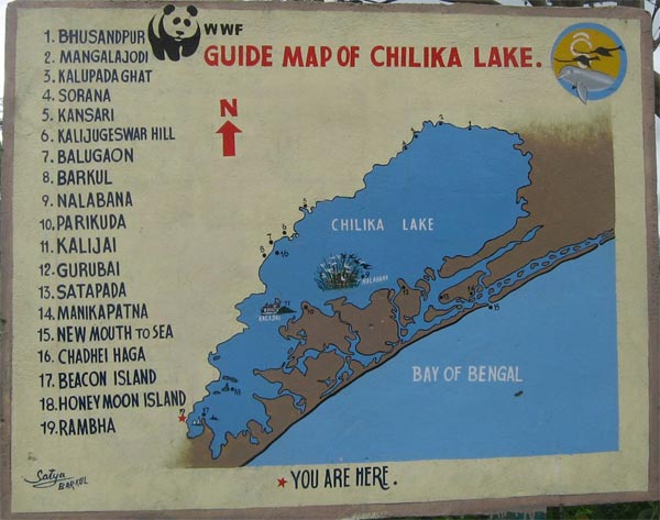 Chilka lake Guide Map