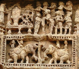 Carving at Konark Temple