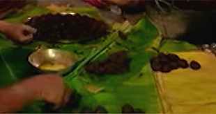 Making of round shape balls from cooked modaka