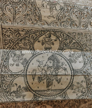 Lord Ganeshs carving on palm leaf