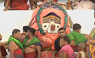 Lord Balabhadra established on Snana Mandapa