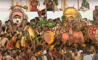 Lord Jagannath approaching Snana Mandapa